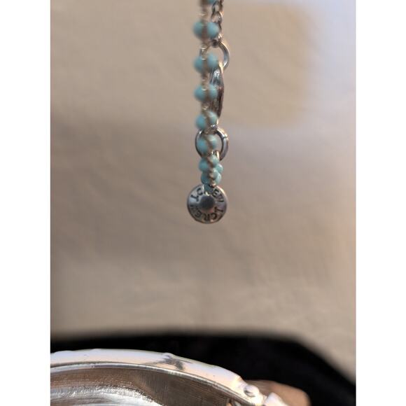 Mint Enamel Silver Tone Bangle Bracelet & J. Crew Mint Beaded Bracelet Lot - Picture 5 of 9